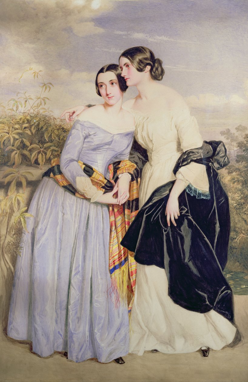 Rouva Partridge ja hänen sisarensa Miss Croker, n. 1850 tekijältä George Richmond
