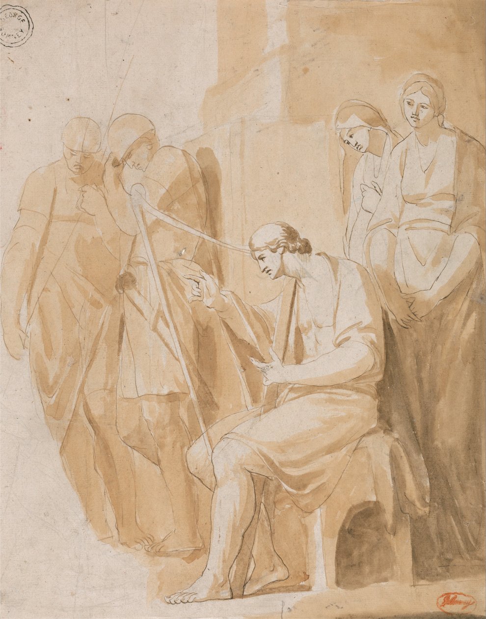 David soittaa harppua tekijältä George Romney