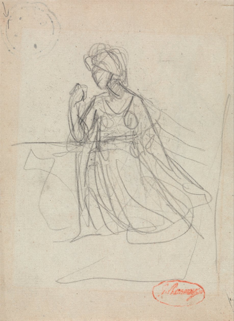 Polvistuva nainen tekijältä George Romney