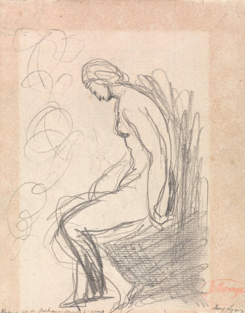 Istuva alaston nainen (Hygeia, tohtori Grahams) tekijältä George Romney