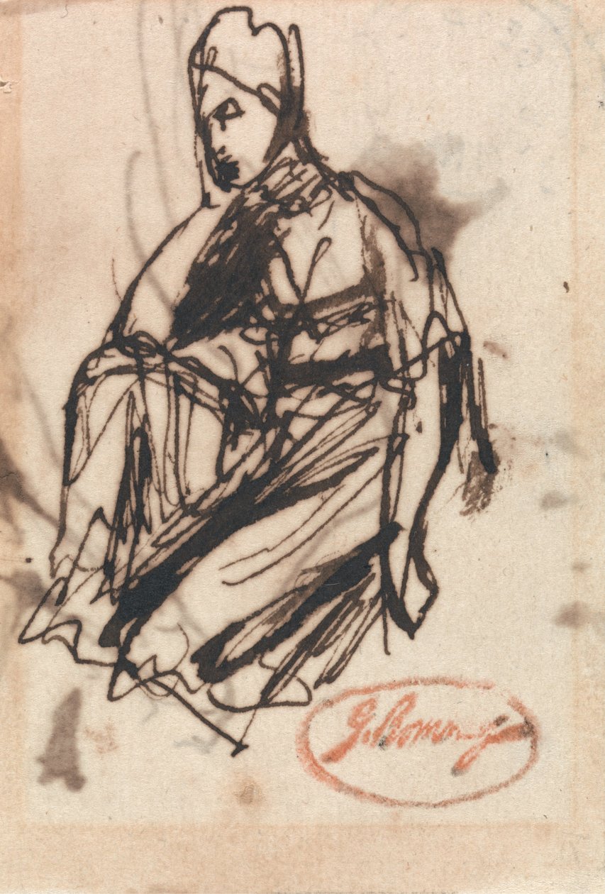 Istuva nainen tekijältä George Romney