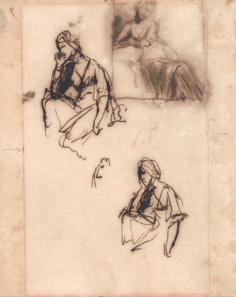 Istuva nainen tekijältä George Romney