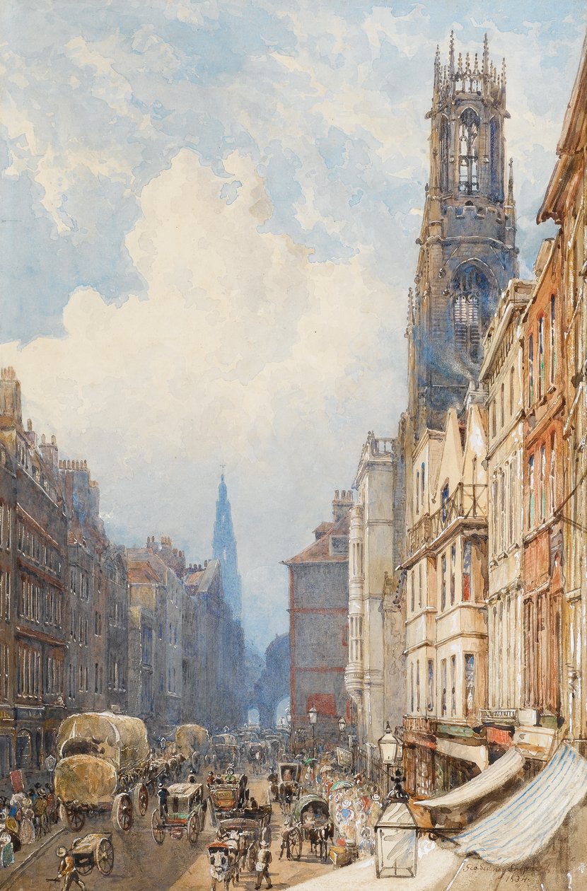 Fleet Street, Lontoo, 1834 (wc paperilla) tekijältä George Shepherd