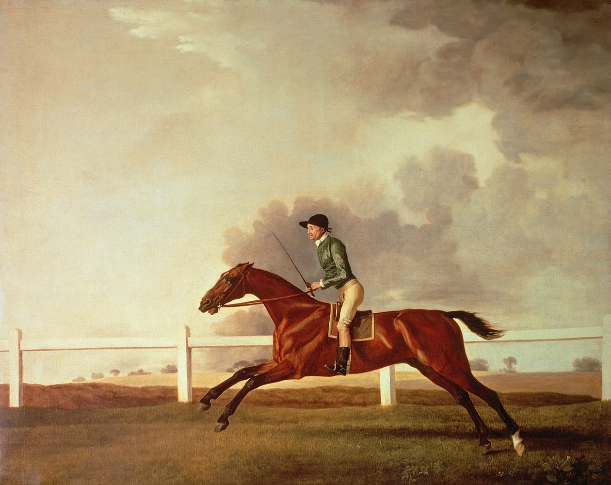 Bay Malton ja John Singleton Up, n. 1767 tekijältä George Stubbs