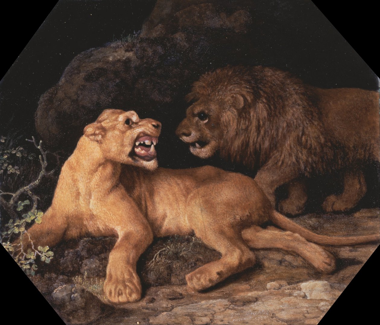 Leijona ja naarasleijona tekijältä George Stubbs
