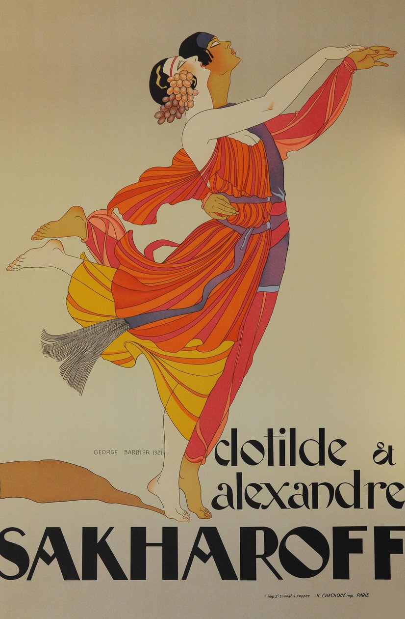 Clotilde ja Alexandre Sakharoff, 1921. tekijältä George Barbier