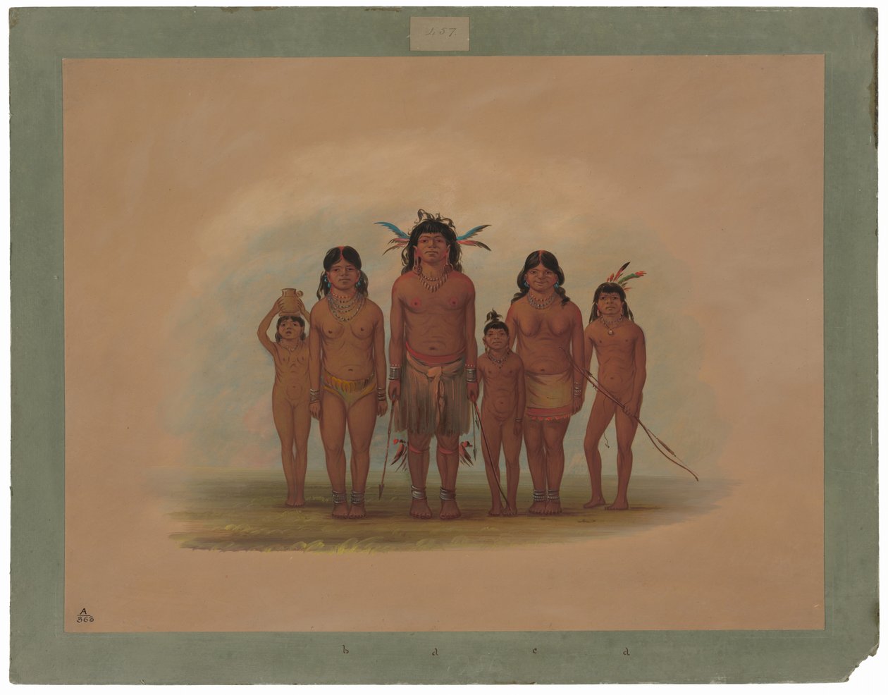 Connibo-intiaaniperhe tekijältä George Catlin