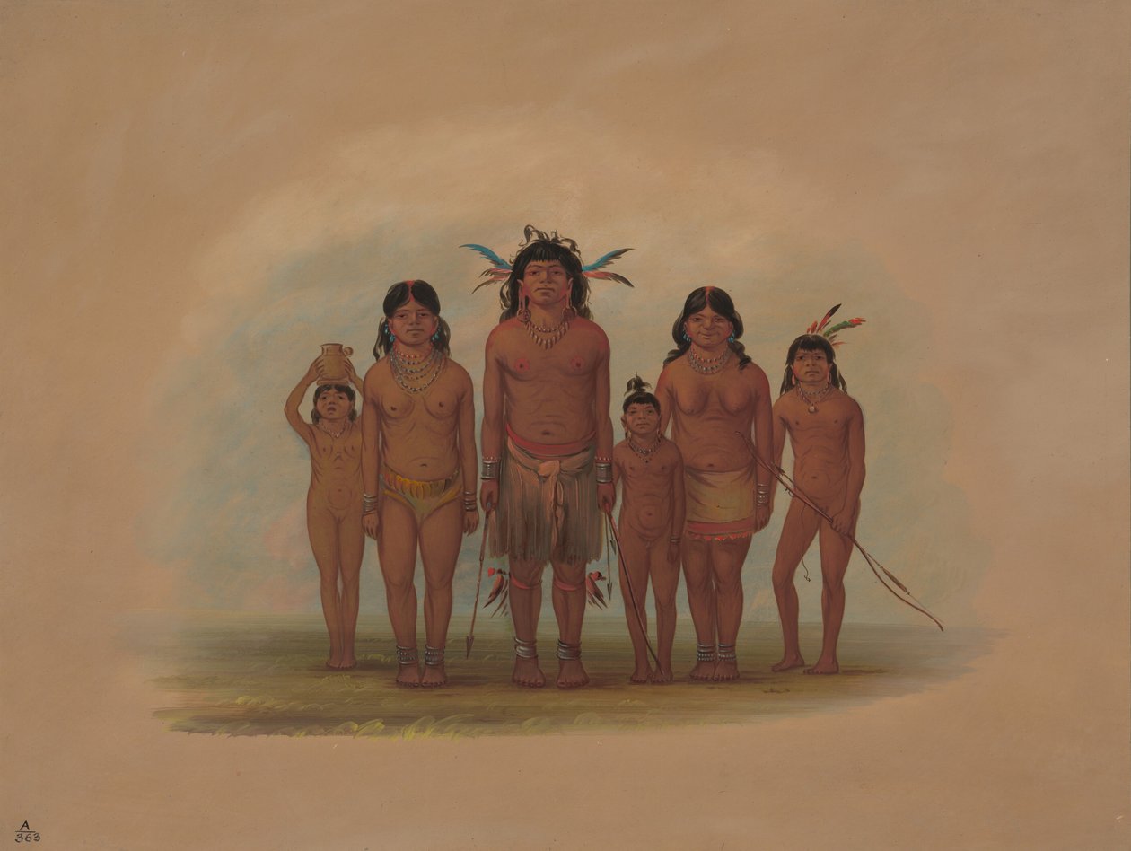 Connibo-intiaaniperhe, 18541869. tekijältä George Catlin