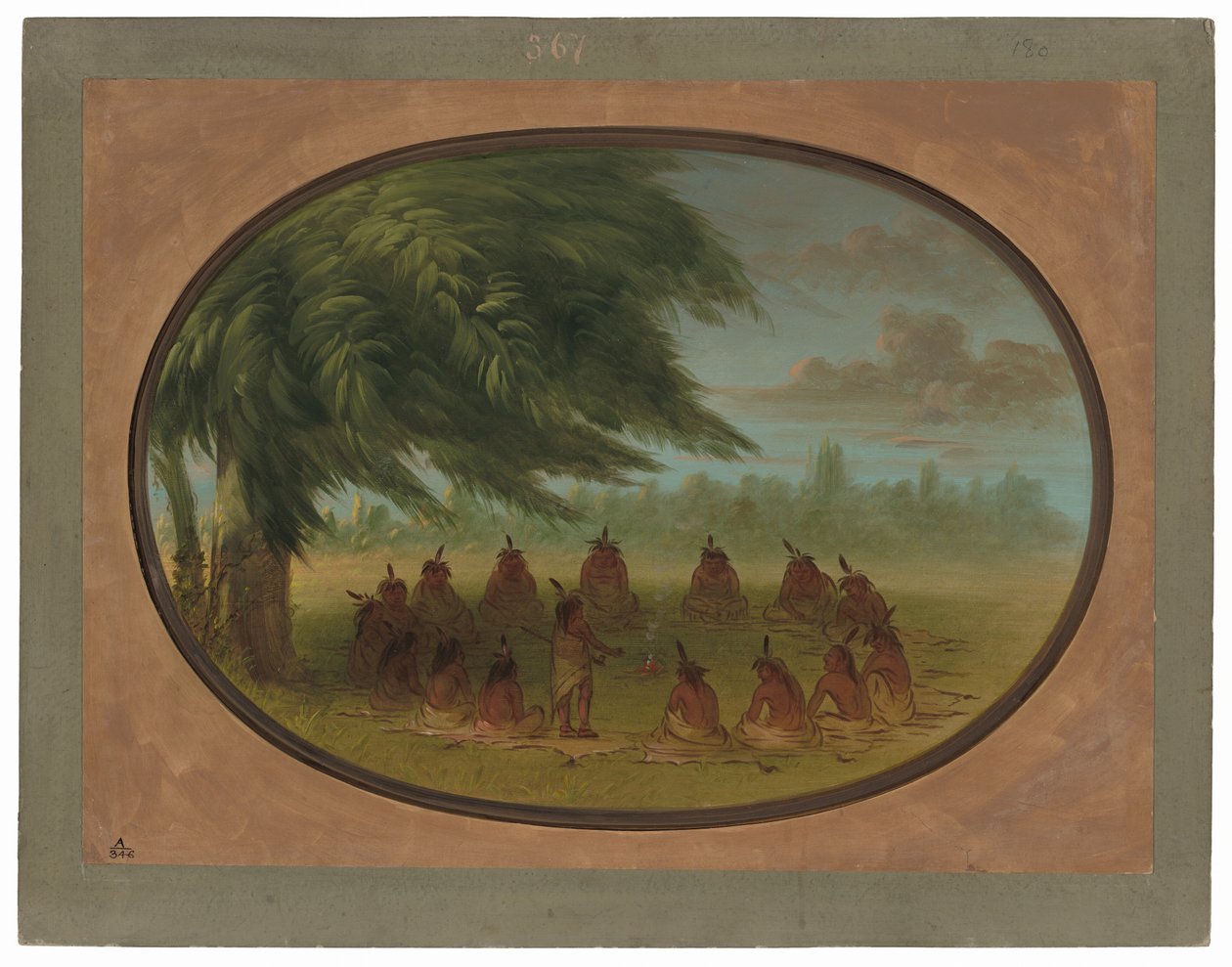 Intiaanineuvosto - Sioux tekijältä George Catlin