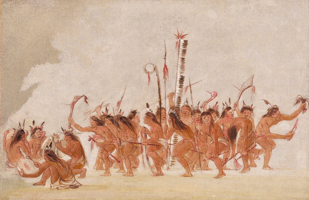 Bravesin tanssi, ojibwa tekijältä George Catlin