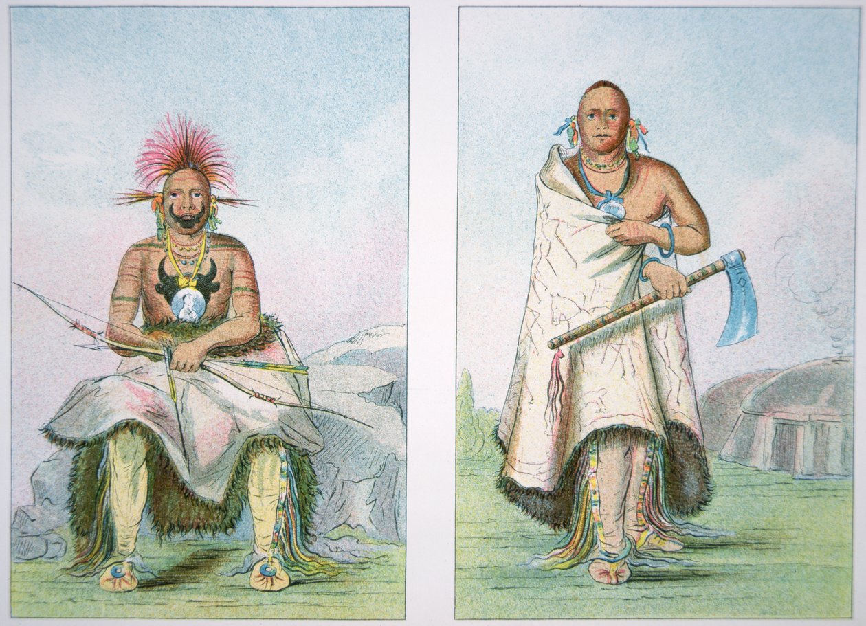 "Buffalo Bull" ja "The Big Elk" tekijältä George Catlin