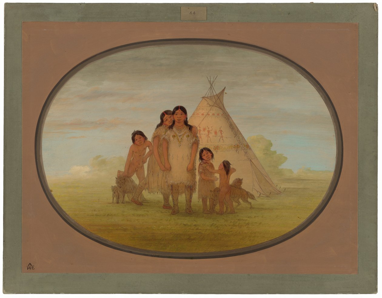Comanche Chiefs Children ja Wigwam tekijältä George Catlin