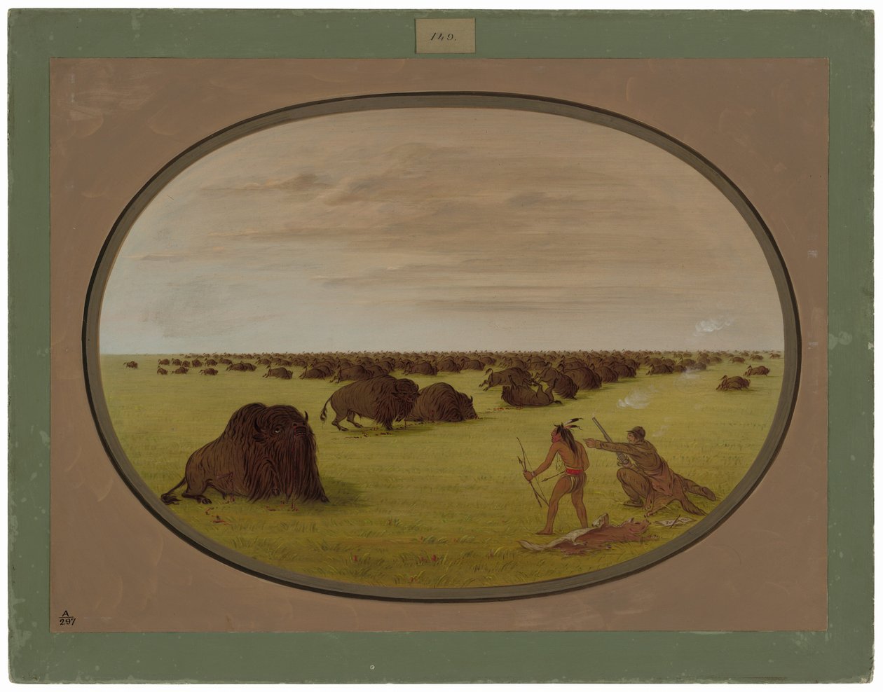 Catlin ja Indian Attacking Buffalo tekijältä George Catlin