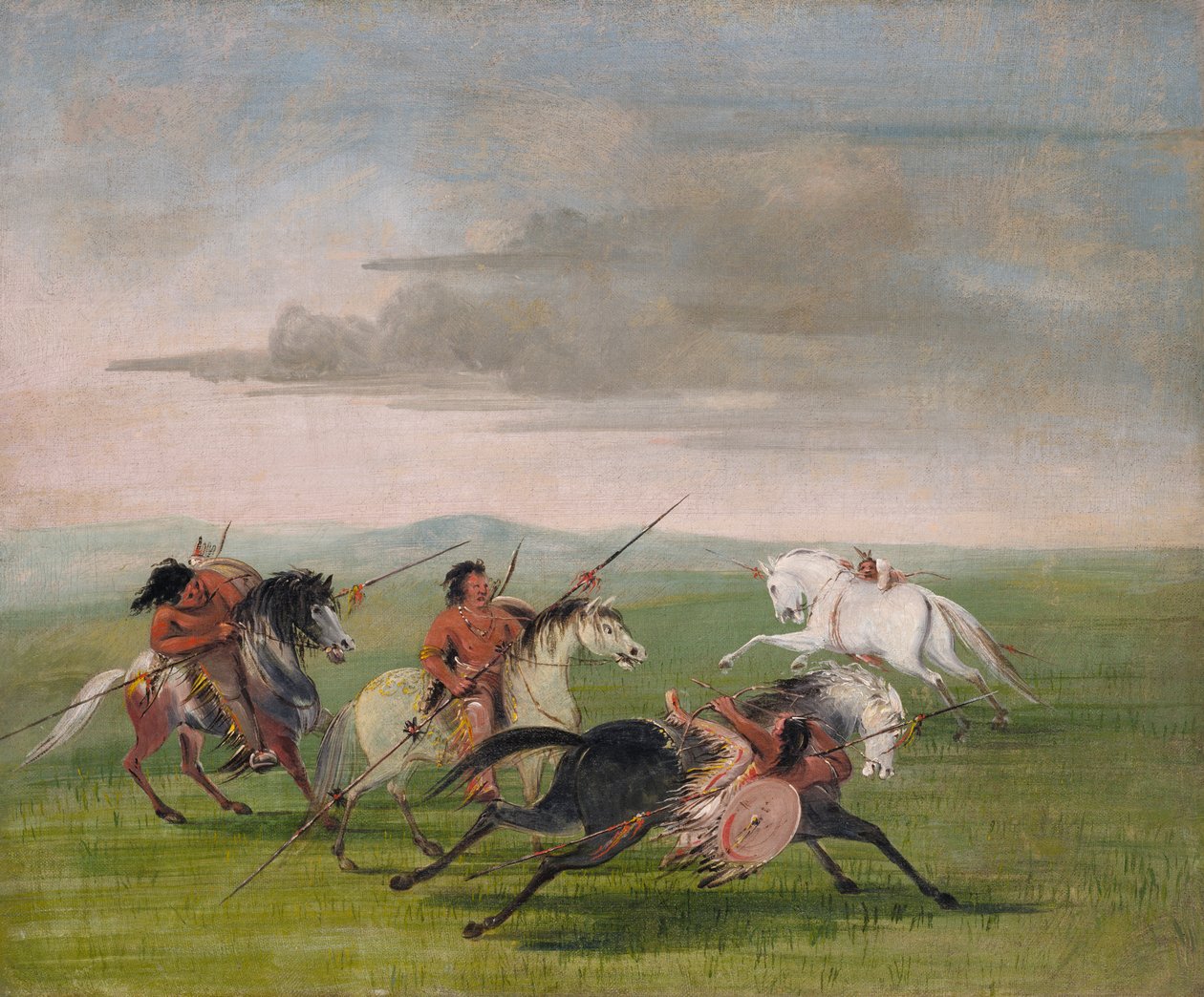 Comanche Feats of Horsemanship, 1834-1835. tekijältä George Catlin
