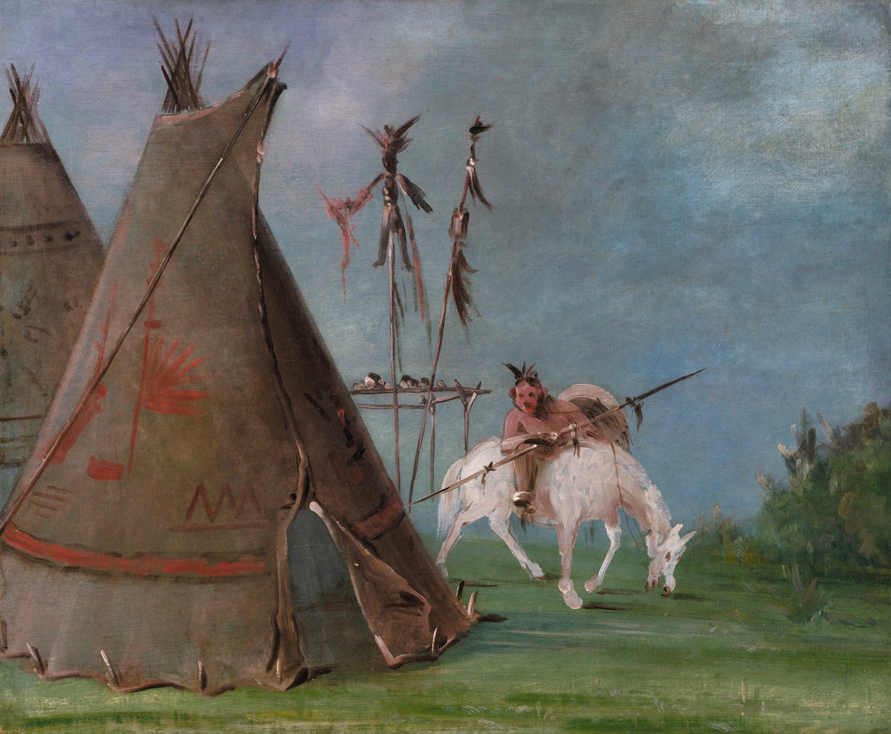 Comanche Lodge of Buffalo Skins, 1834-1835. tekijältä George Catlin
