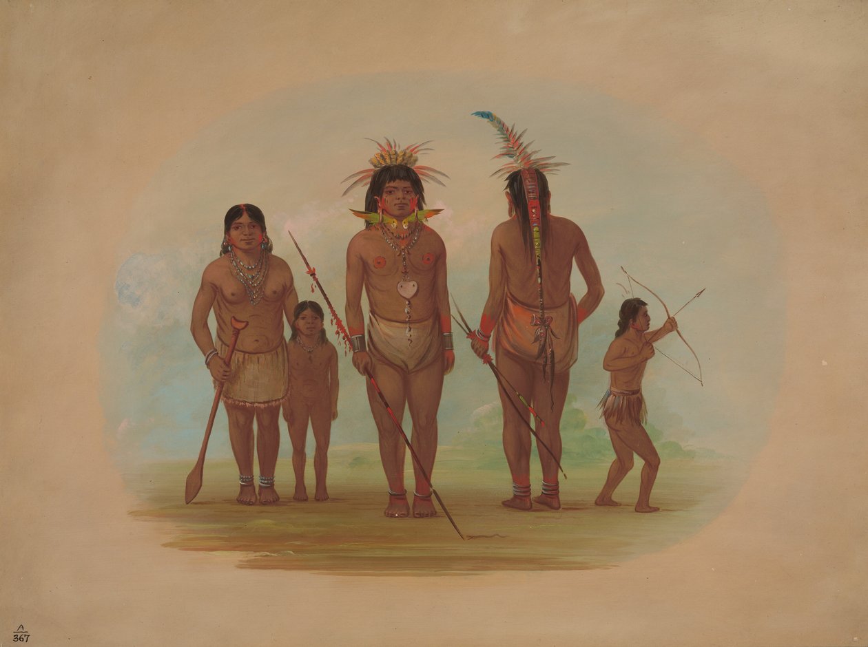 Viisi Iquiton intiaania, 18541869. tekijältä George Catlin