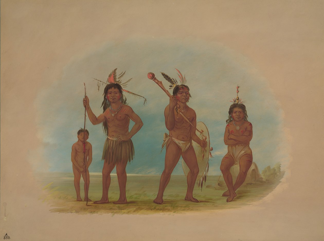 Neljä Arowak-intiaania, 18541869. tekijältä George Catlin