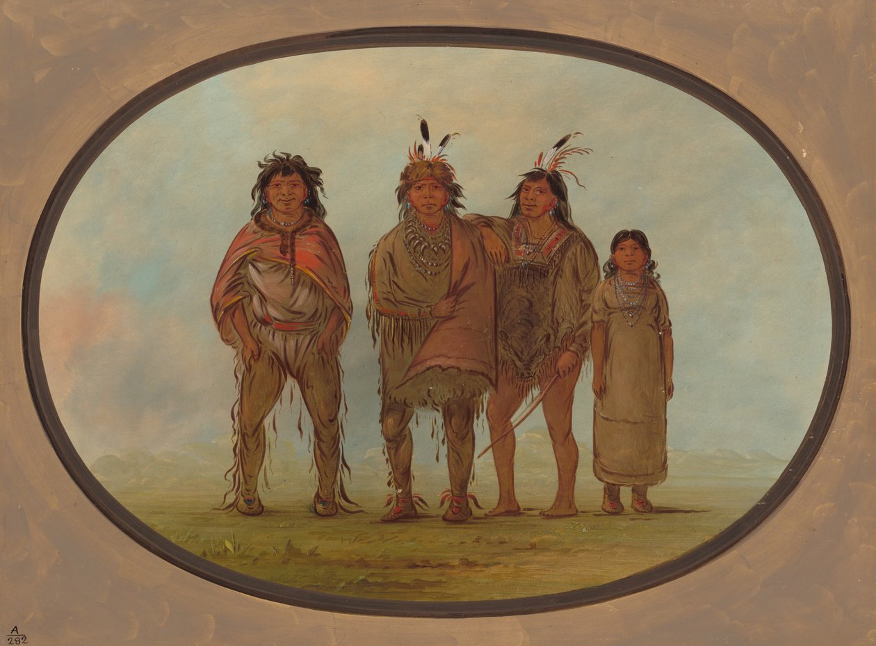 Neljä Dogrib-intiaania, 18551869. tekijältä George Catlin