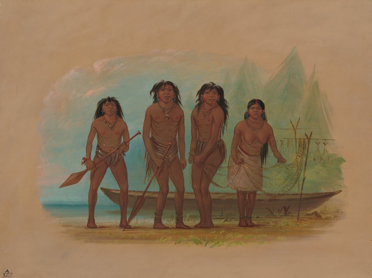 Neljä Fuegian intiaania, 18561869. tekijältä George Catlin