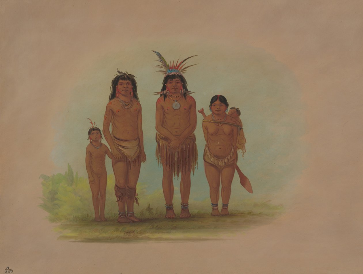 Neljä sepibo-intiaania, 18541869. tekijältä George Catlin
