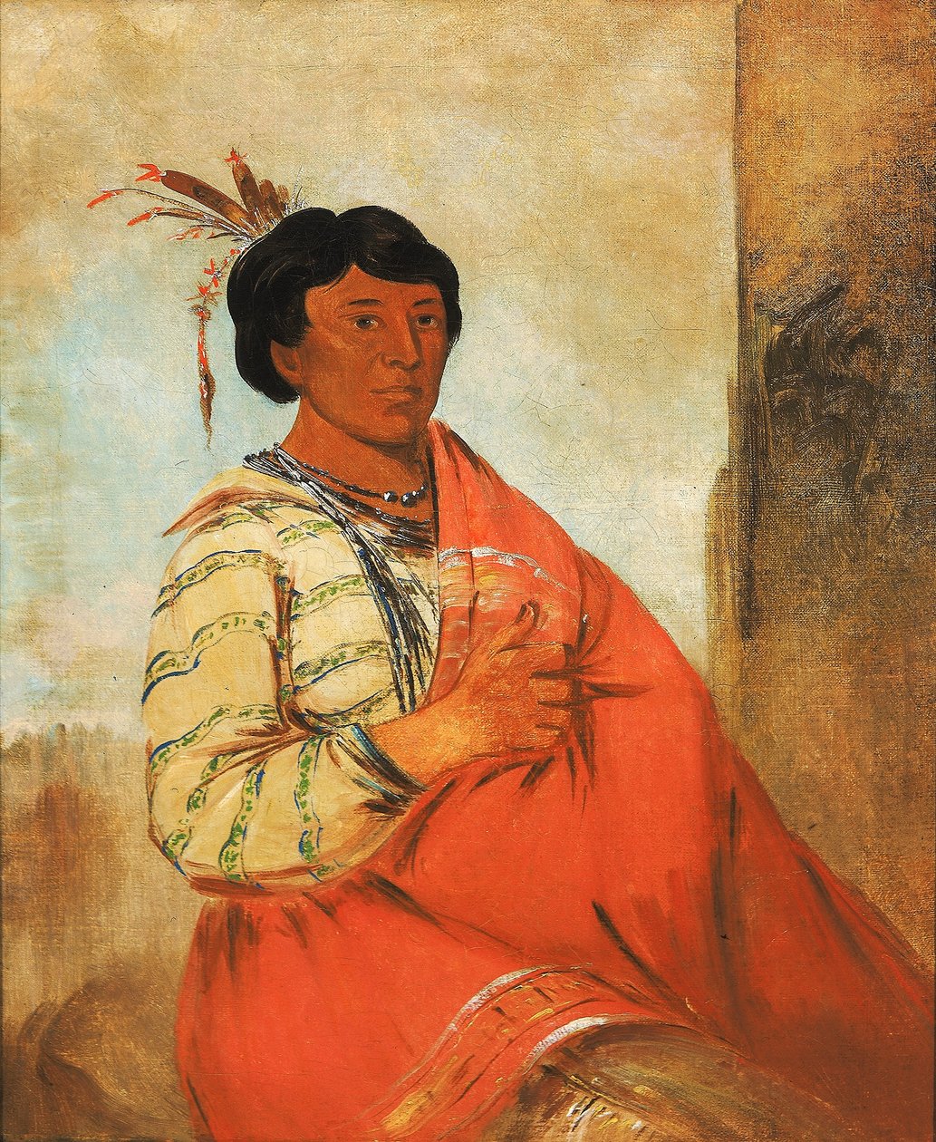Gaw-záw-que-dung, Hän, joka halloilee tekijältä George Catlin