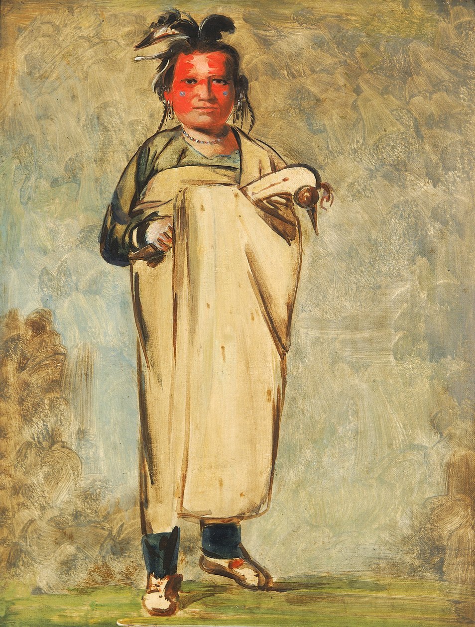 Káw-kaw-ne-chóo-a ja Brave, 1828. tekijältä George Catlin