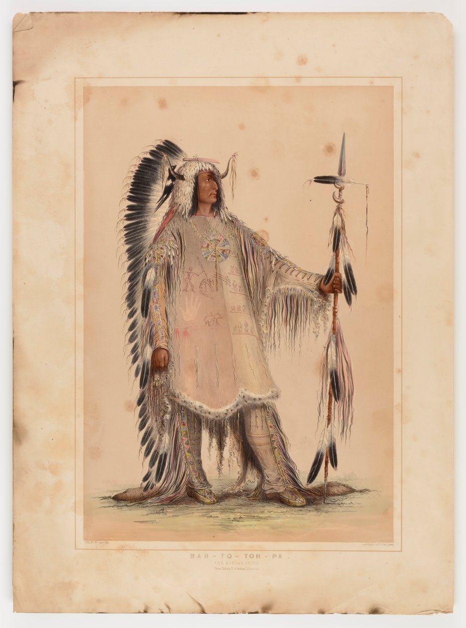 Mah-to-toh-pa, Mandan-päällikkö, - tekijältä George Catlin