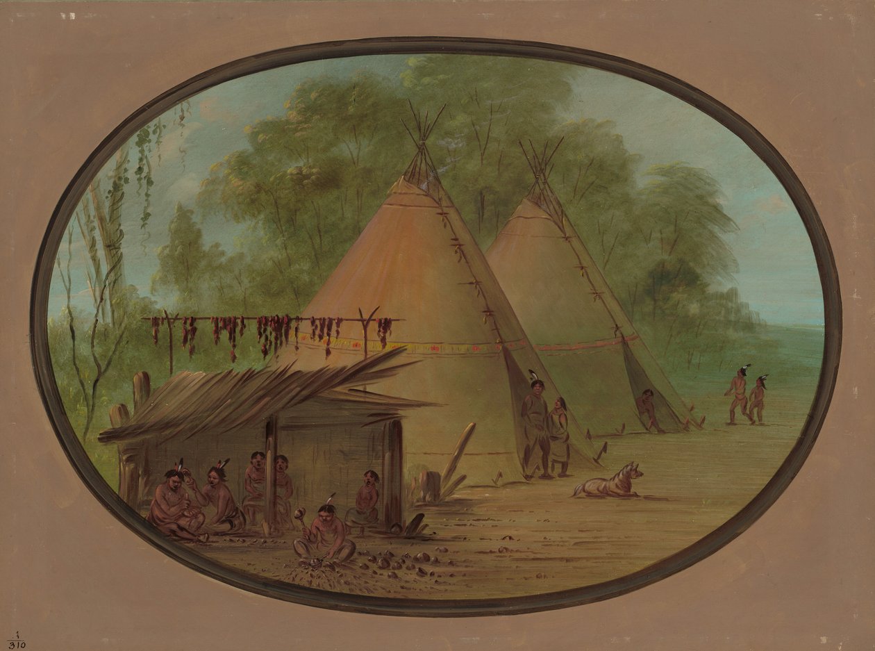 Flint-nuolenpäiden valmistus - Apassit, 18551869. tekijältä George Catlin