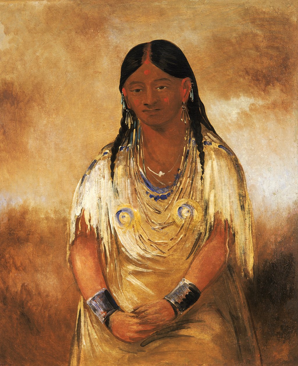 Mún-ne-o-ye, nainen, 1832. tekijältä George Catlin