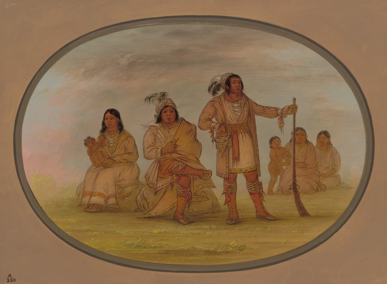 Osceola ja neljä seminolee-intiaania, 18611869. tekijältä George Catlin