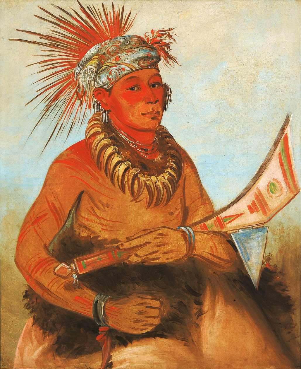 Pah-ta-cóo-chee, Shooting Cedar, a Brave, 1832. tekijältä George Catlin