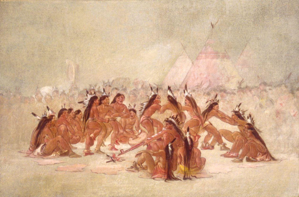 Pipetanssi, Assiniboine, 1835-1837. tekijältä George Catlin