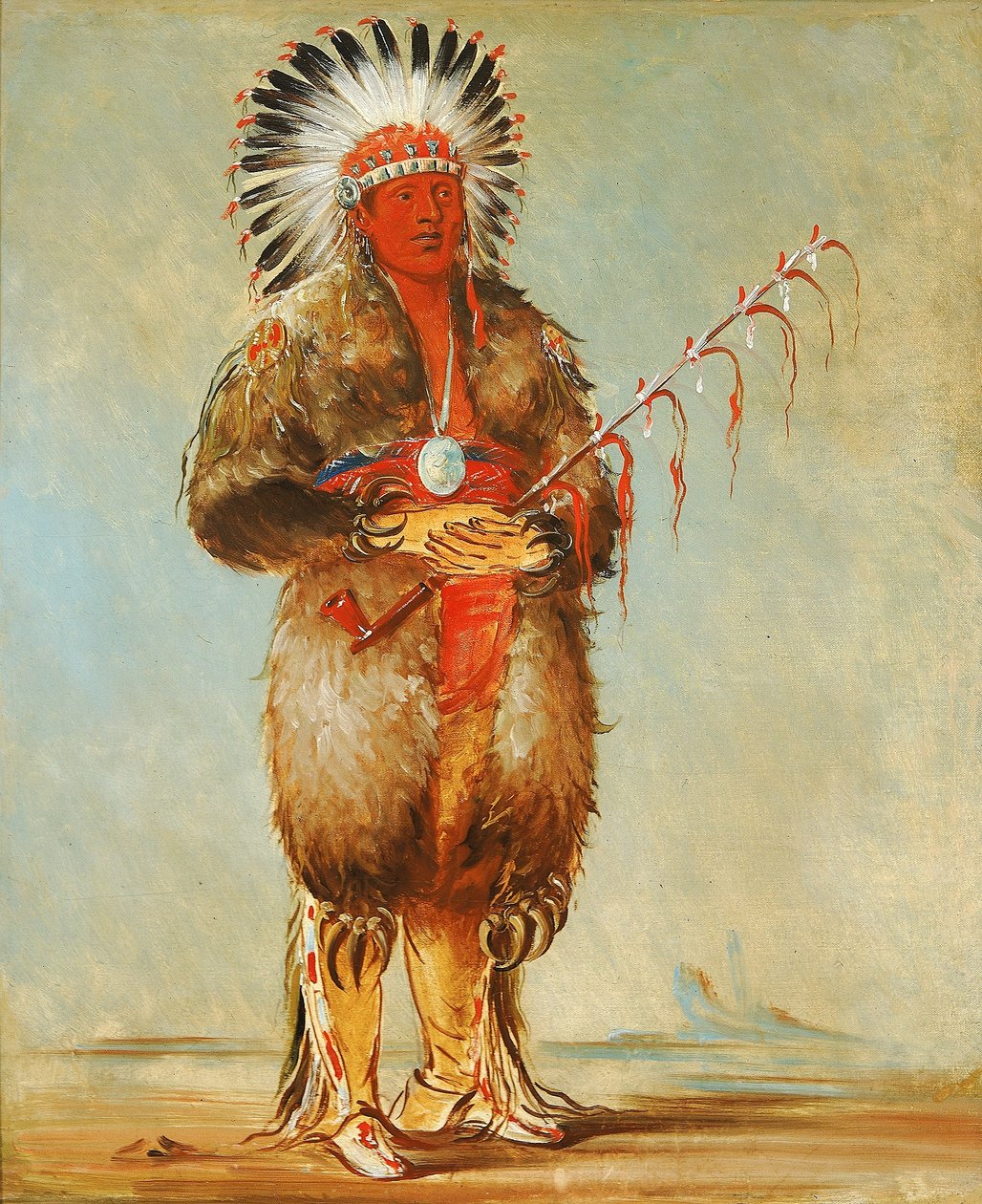 Ráw-no-way-wóh-krah, Loose Pipestem, urhea tekijältä George Catlin