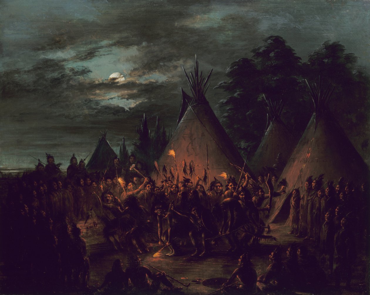 Scalp Dance, Sioux, 1845-1848. tekijältä George Catlin