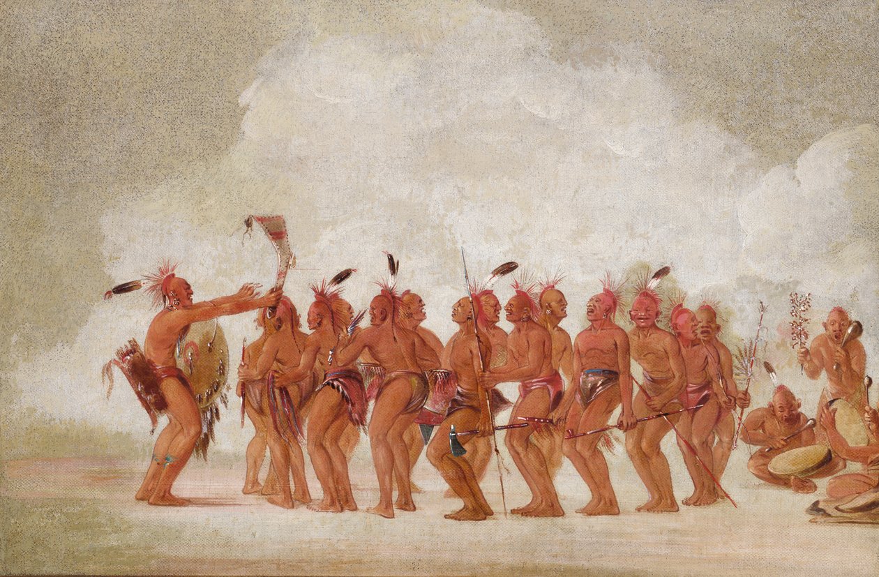 Orjatanssi, Sac ja Fox, 1835-1837. tekijältä George Catlin