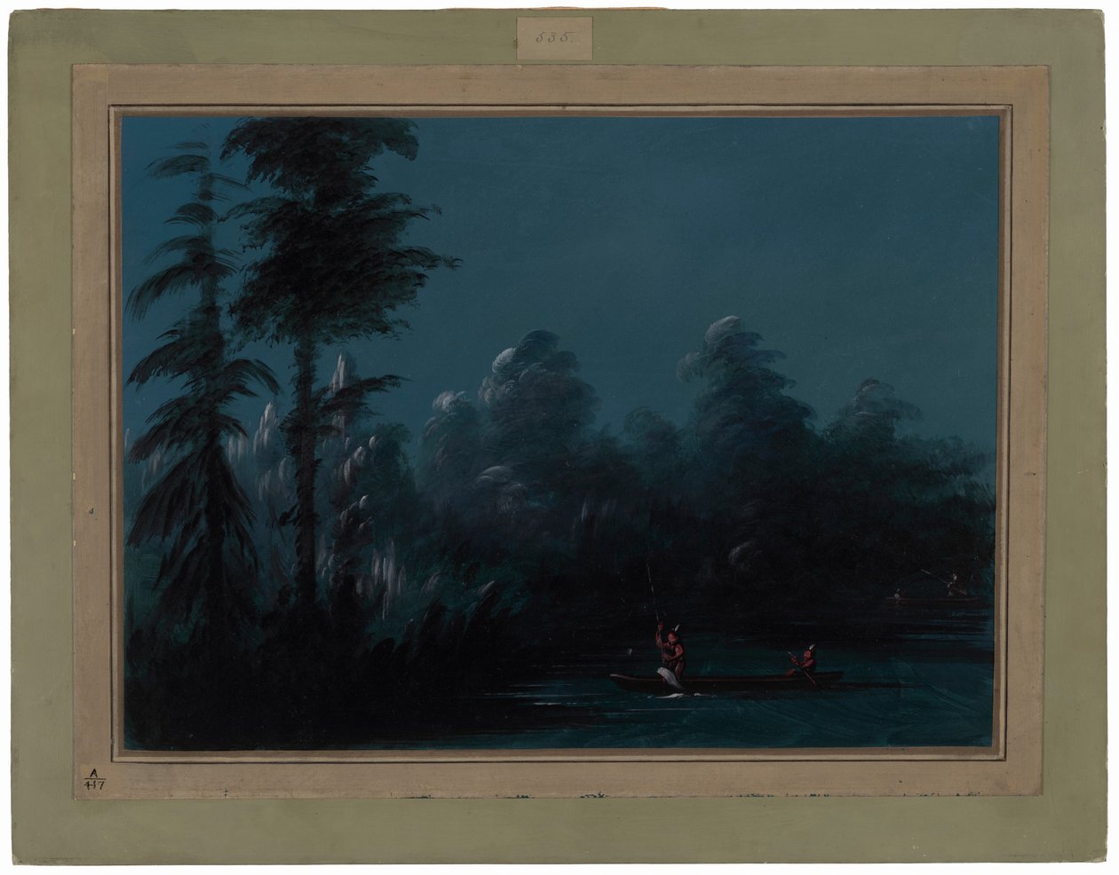 Spearing by Moonlight - Chaco tekijältä George Catlin