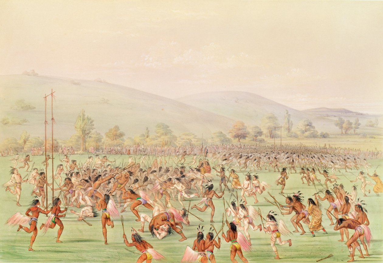 Indian Ball Game, n. 1832 tekijältä George Catlin