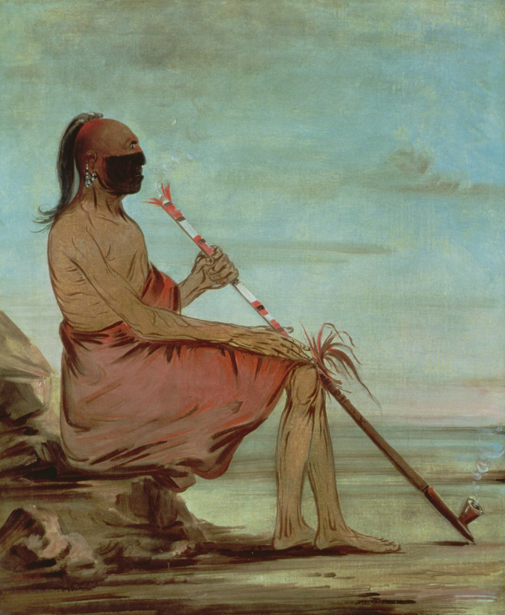 "The Owl", n. 1832 (öljy paneelille) tekijältä George Catlin