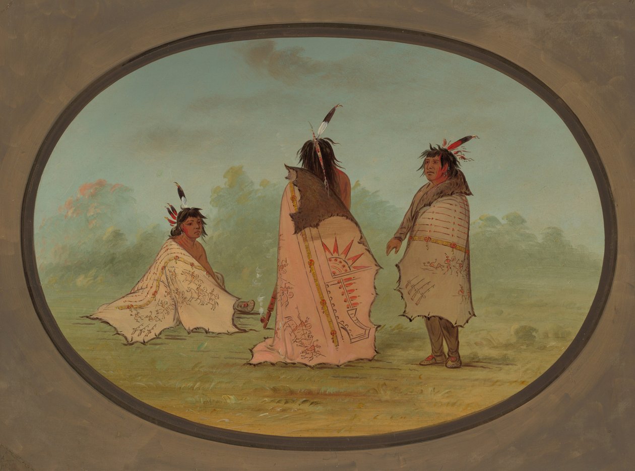 Kolme mustajalkaista miestä, 18551869. tekijältä George Catlin