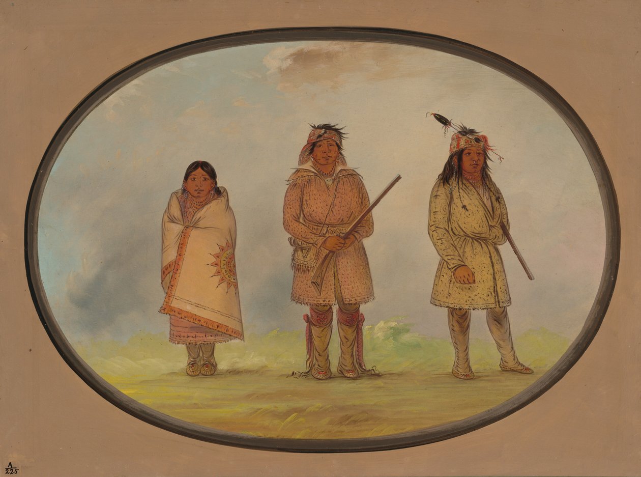 Kolme Delaware-intiaania, 18611869. tekijältä George Catlin