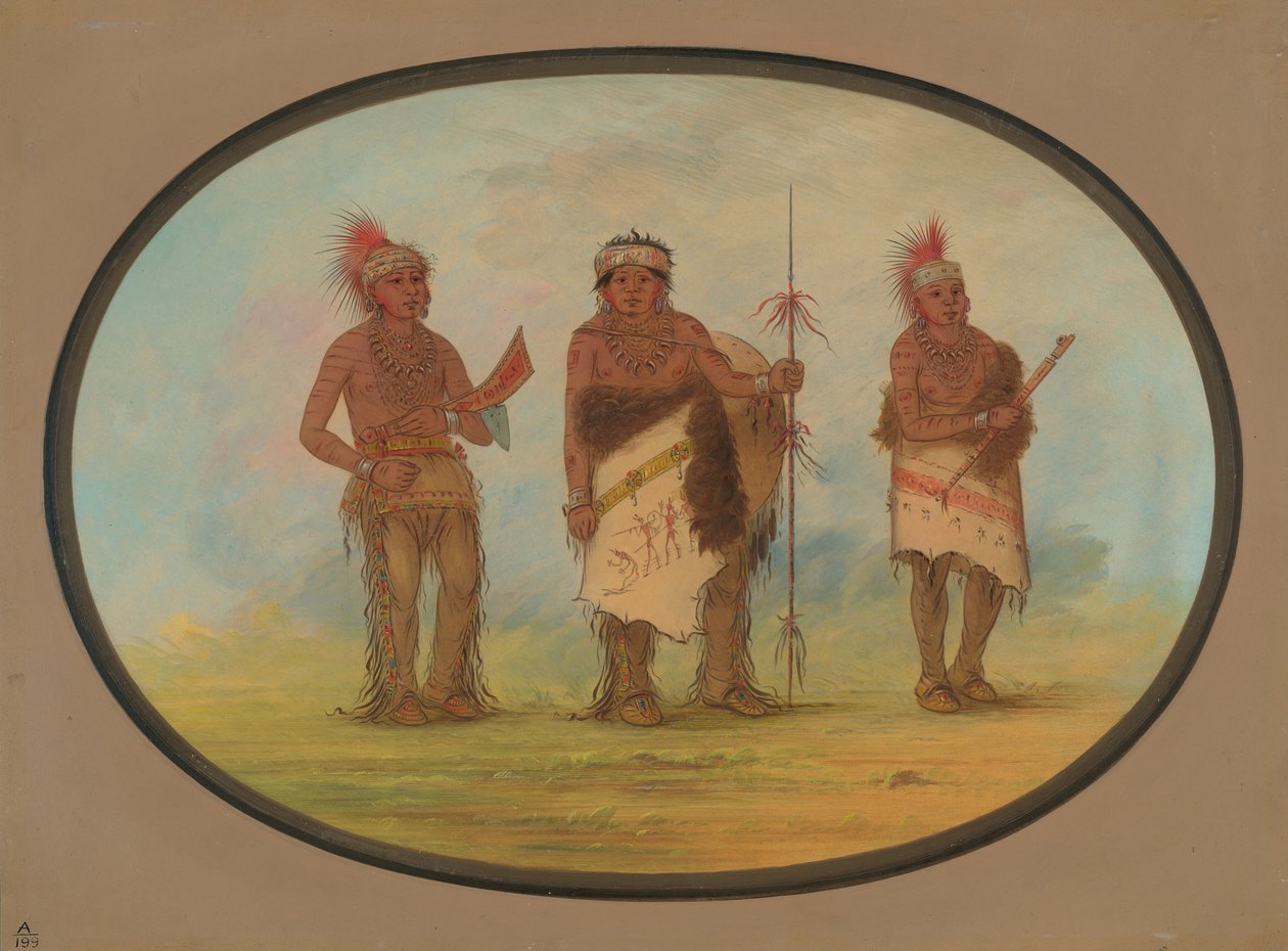 Kolme Iowan intiaania, 18611869. tekijältä George Catlin