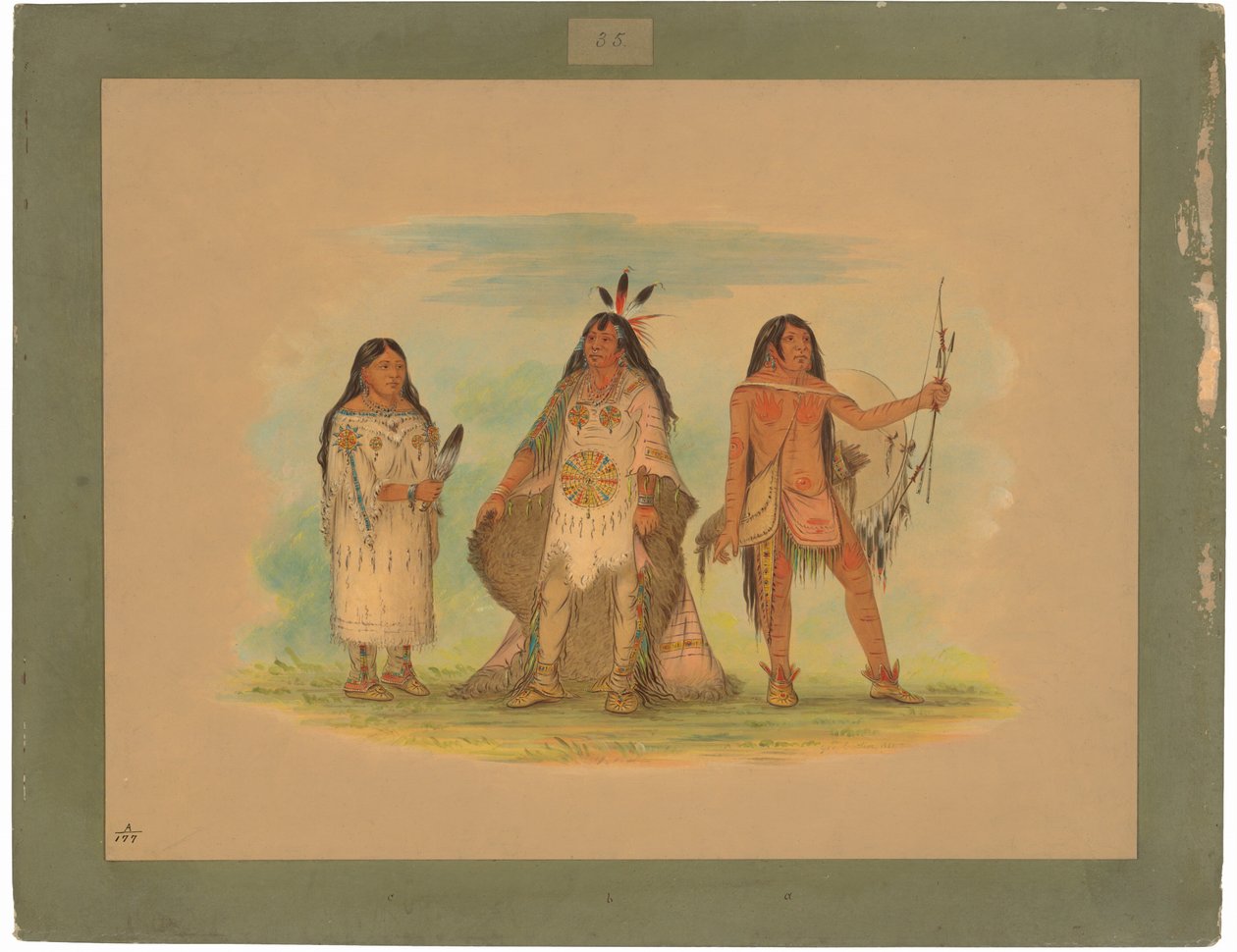 Kolme Minatarree-intiaania tekijältä George Catlin
