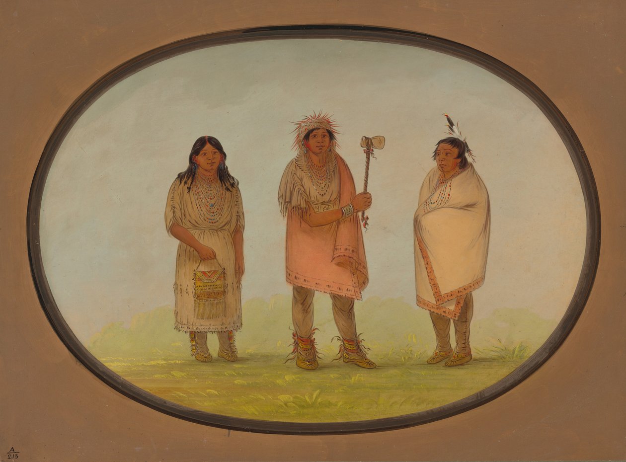 Kolme Piankeshaw-intiaania, 18611869. tekijältä George Catlin