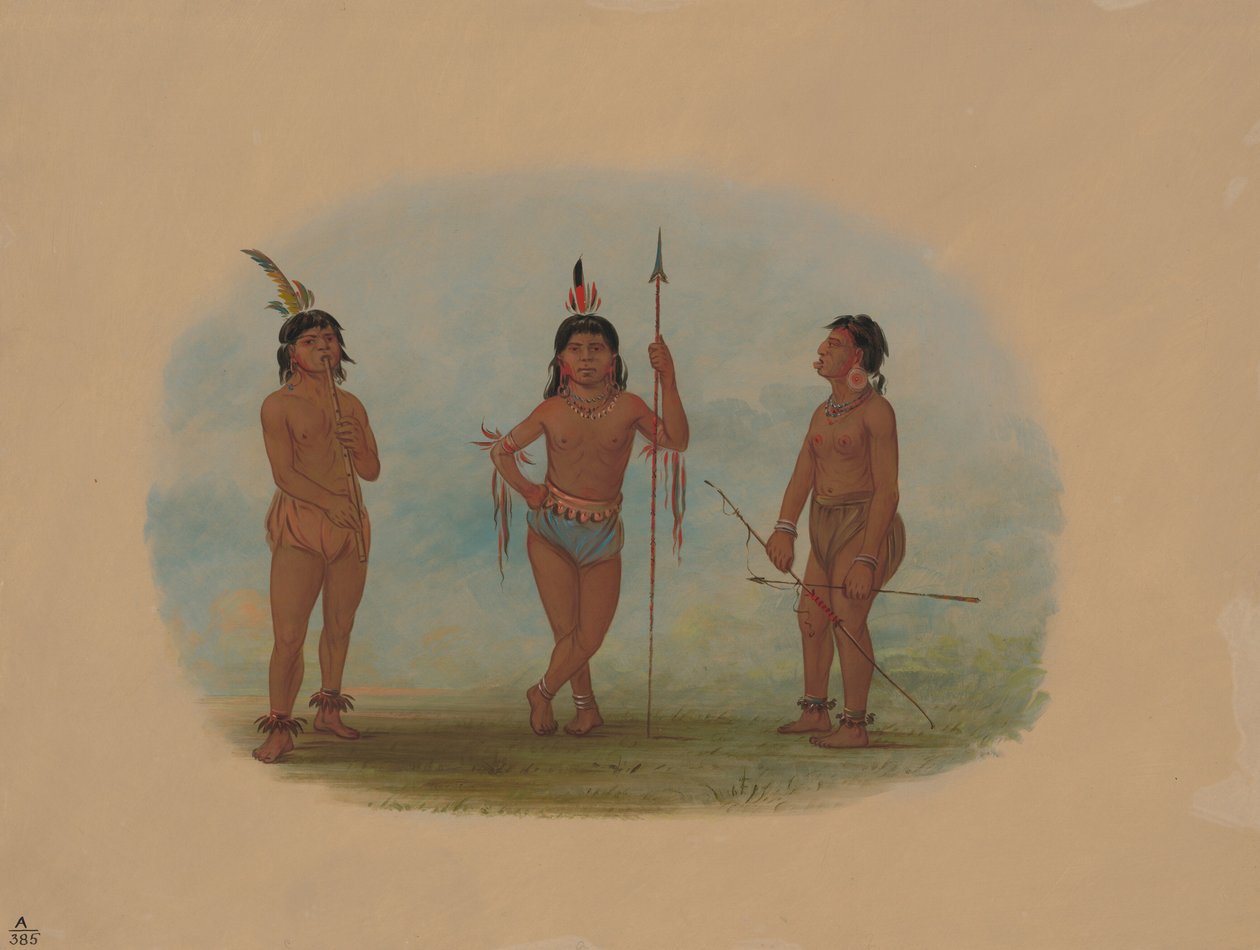Kolme nuorta Tobos-miestä, 18541869. tekijältä George Catlin