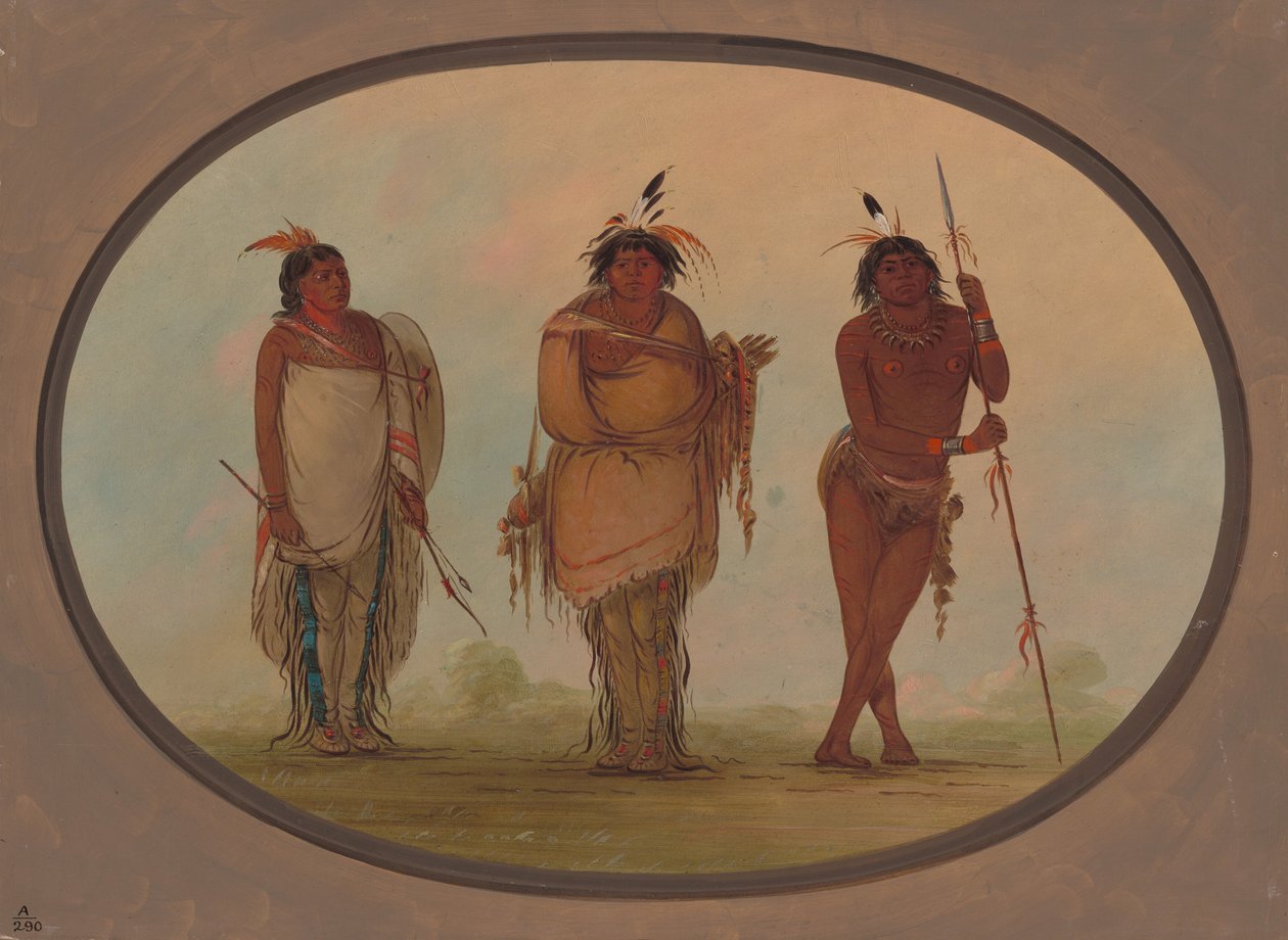 Kolme yumaya-intiaania, 18551869. tekijältä George Catlin