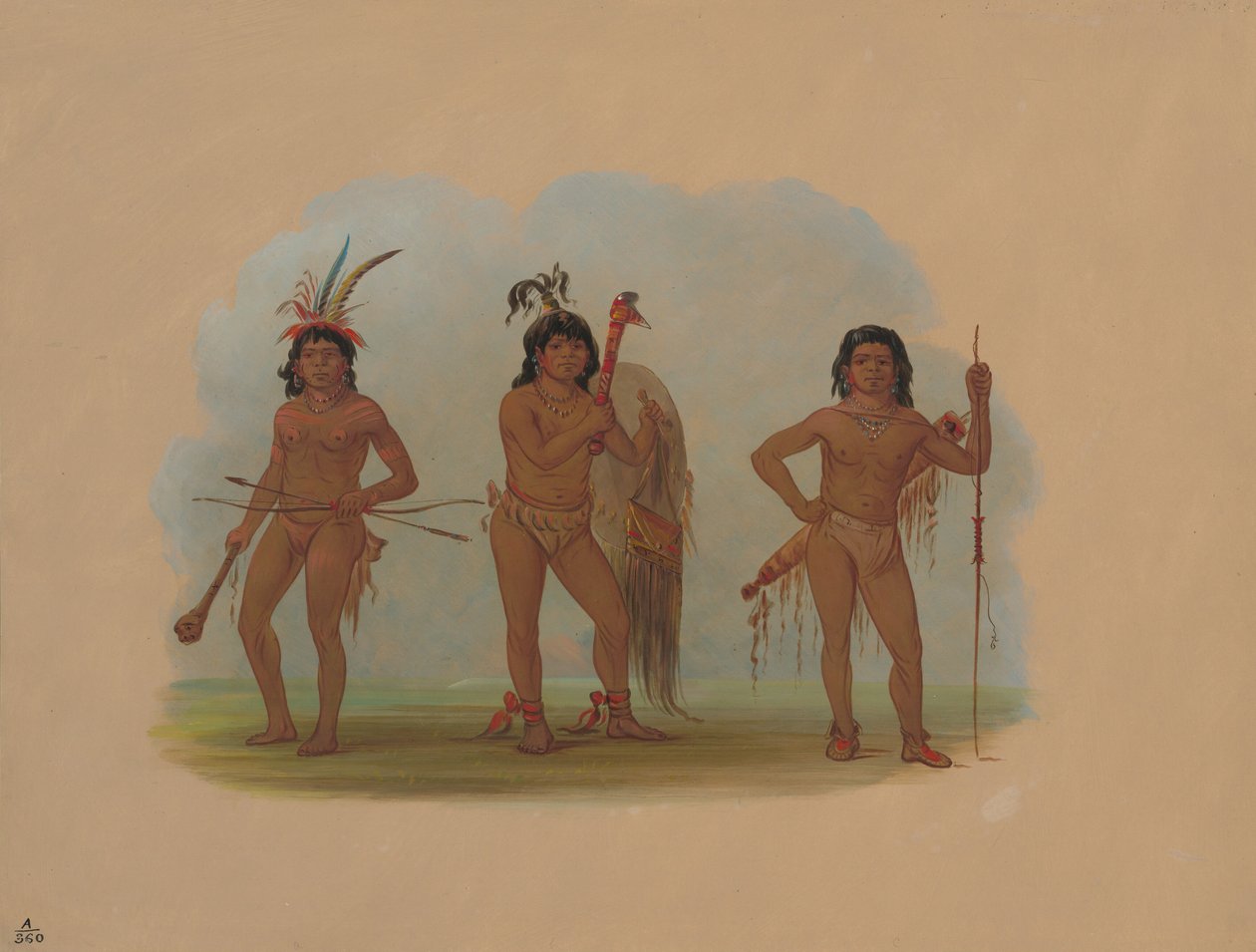 Kolme zurumati-intiaania, 18541869. tekijältä George Catlin