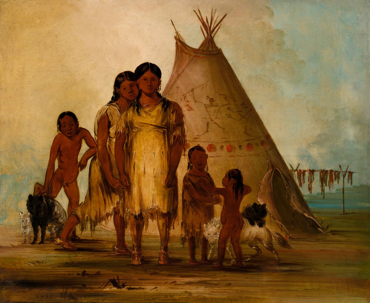 Kaksi Comanche-tyttöä, 1834. tekijältä George Catlin
