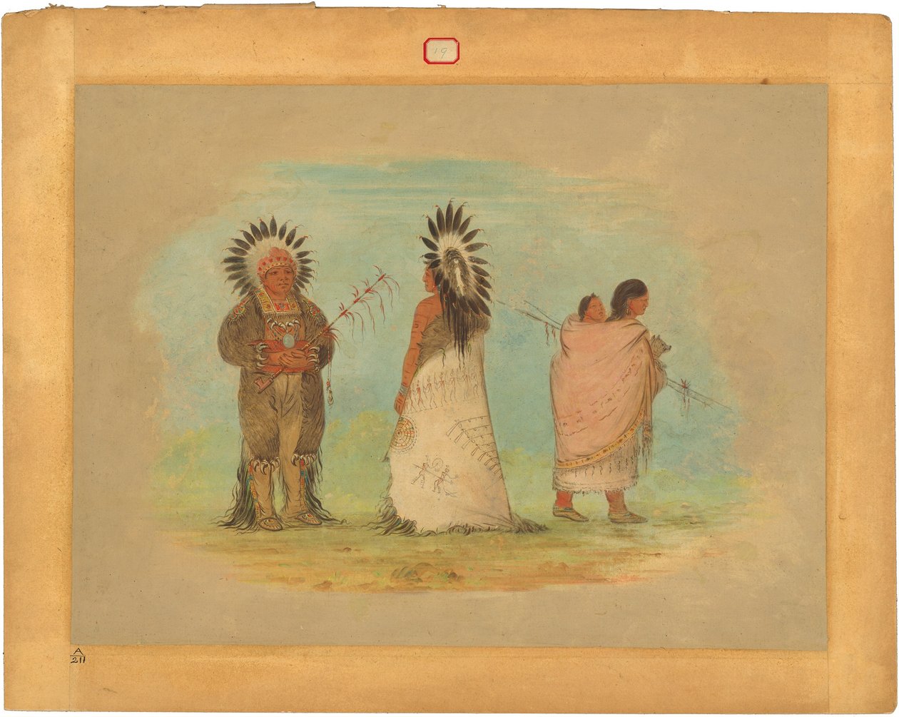 Kaksi Ottoe-päällikköä ja nainen tekijältä George Catlin