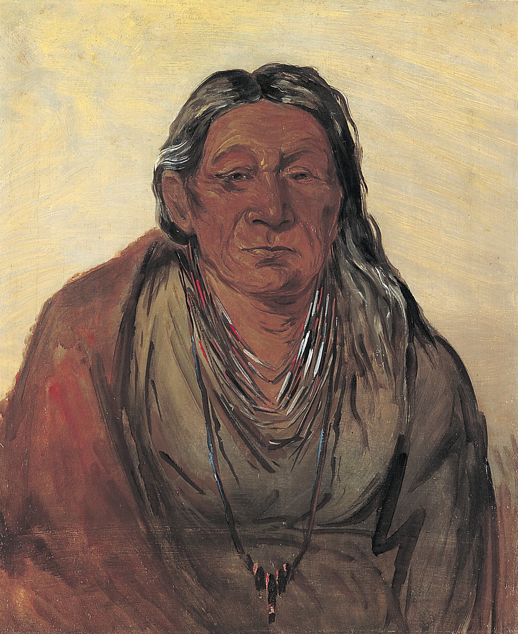 Wah-pe-séh-see, päällikön äiti, 1830. tekijältä George Catlin