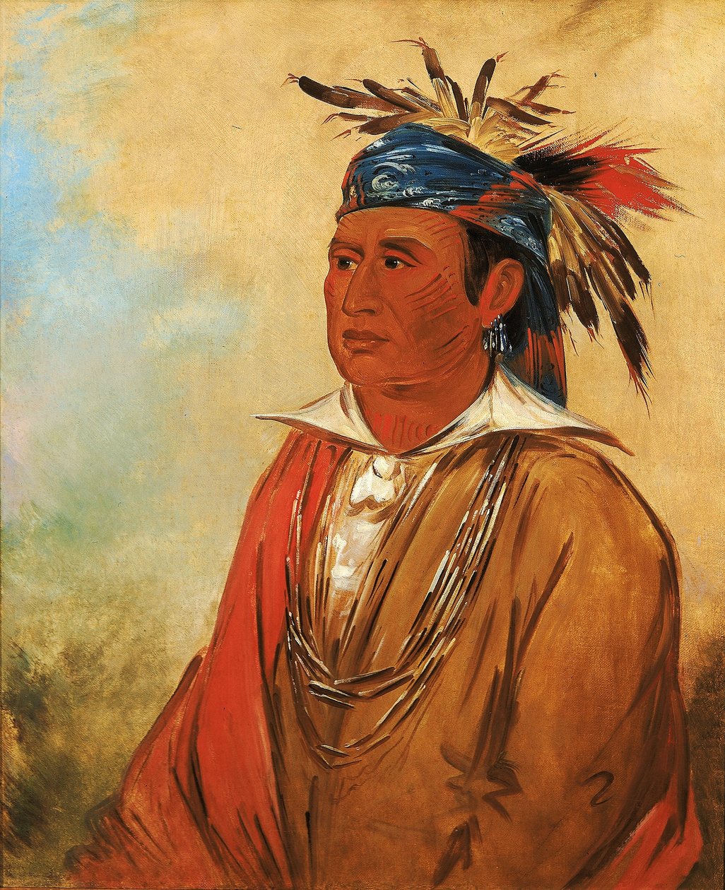 Wah-pón-jee-a, Joutsen, soturi. tekijältä George Catlin
